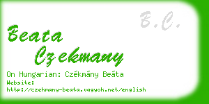 beata czekmany business card