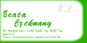 beata czekmany business card